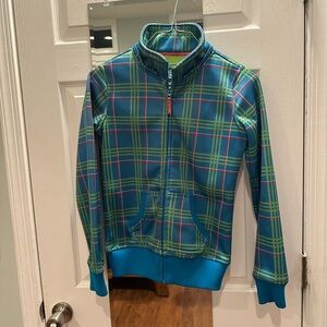 Empyre women’s snow fleece size small green blue pink stripes